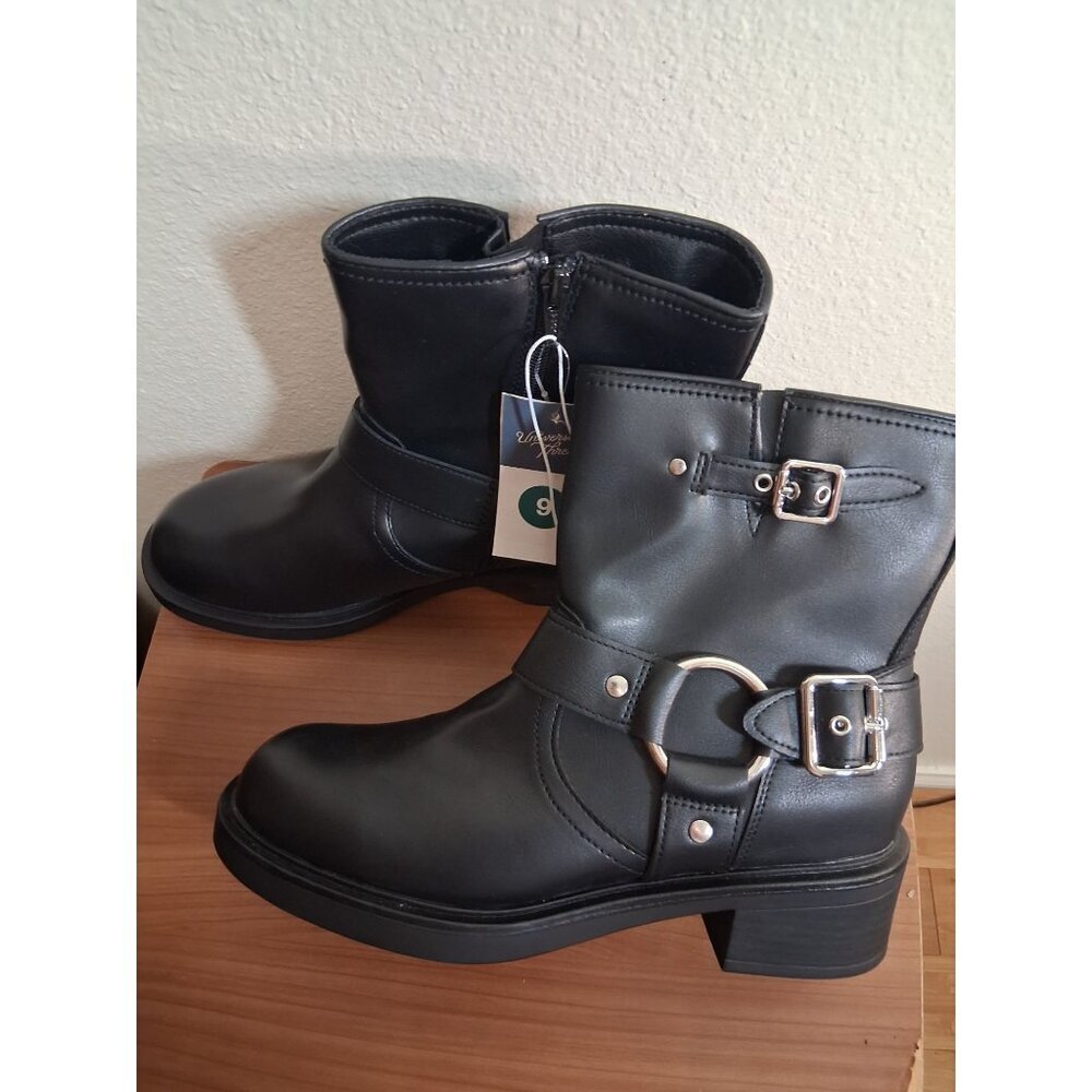NWT Universal Thread Ankle Boots Memory Foam Fashion Black Sz 9 MSRP $39.99